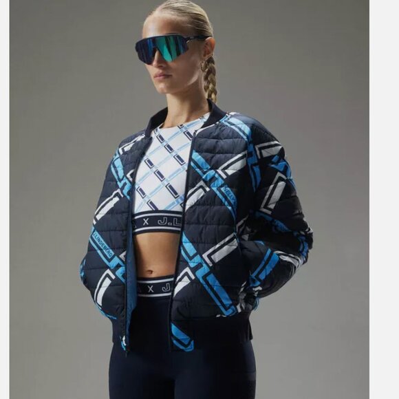 NWT J. Lindeberg  M - Women's NK Reversible Bomber Jacket -MSRP $498 - Picture 1 of 4